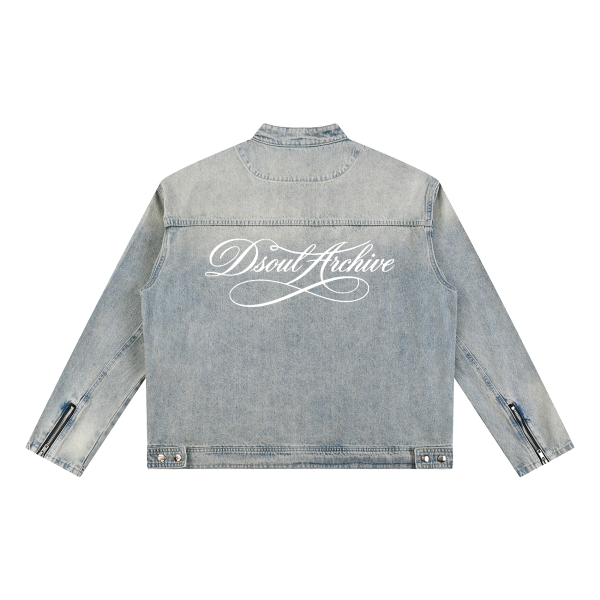 VINTAGE WASH ZIP DENIM JACKET